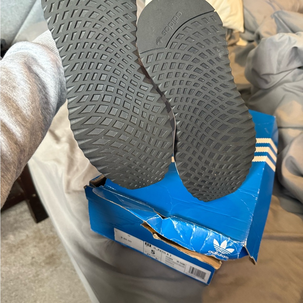 Adidas White and Black Sneakers with Coral and Teal Highlights - Picture 3 of 3